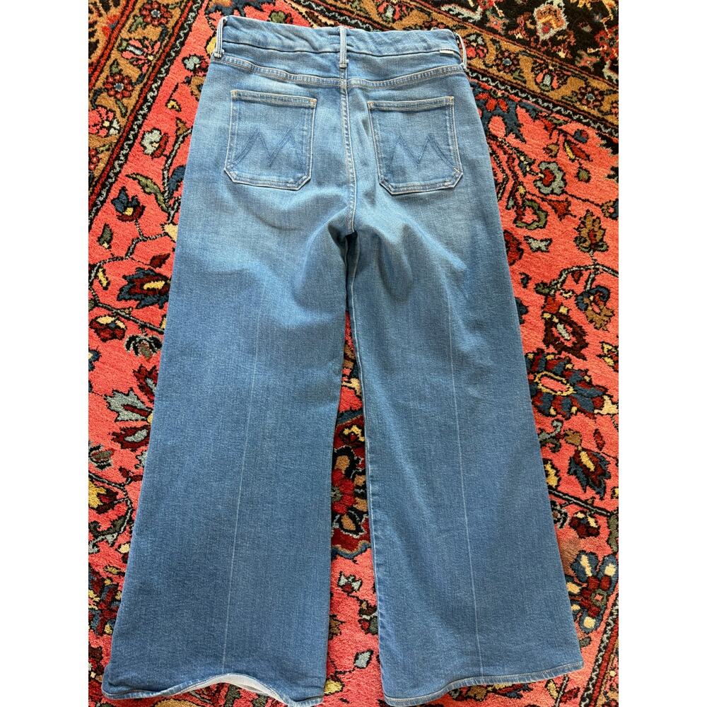 Mother Patch Pocket Roller Jeans Denim Women 29 High Wide Leg Jean Eager Beaver - Picture 3 of 9